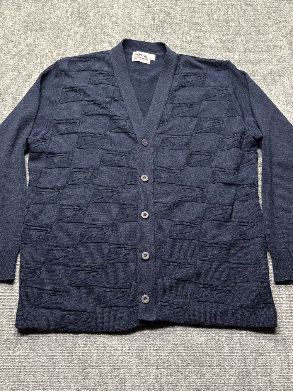 USPS Eagle Knit Cardigan 2XL Navy Blue United States Postal Service Sweater